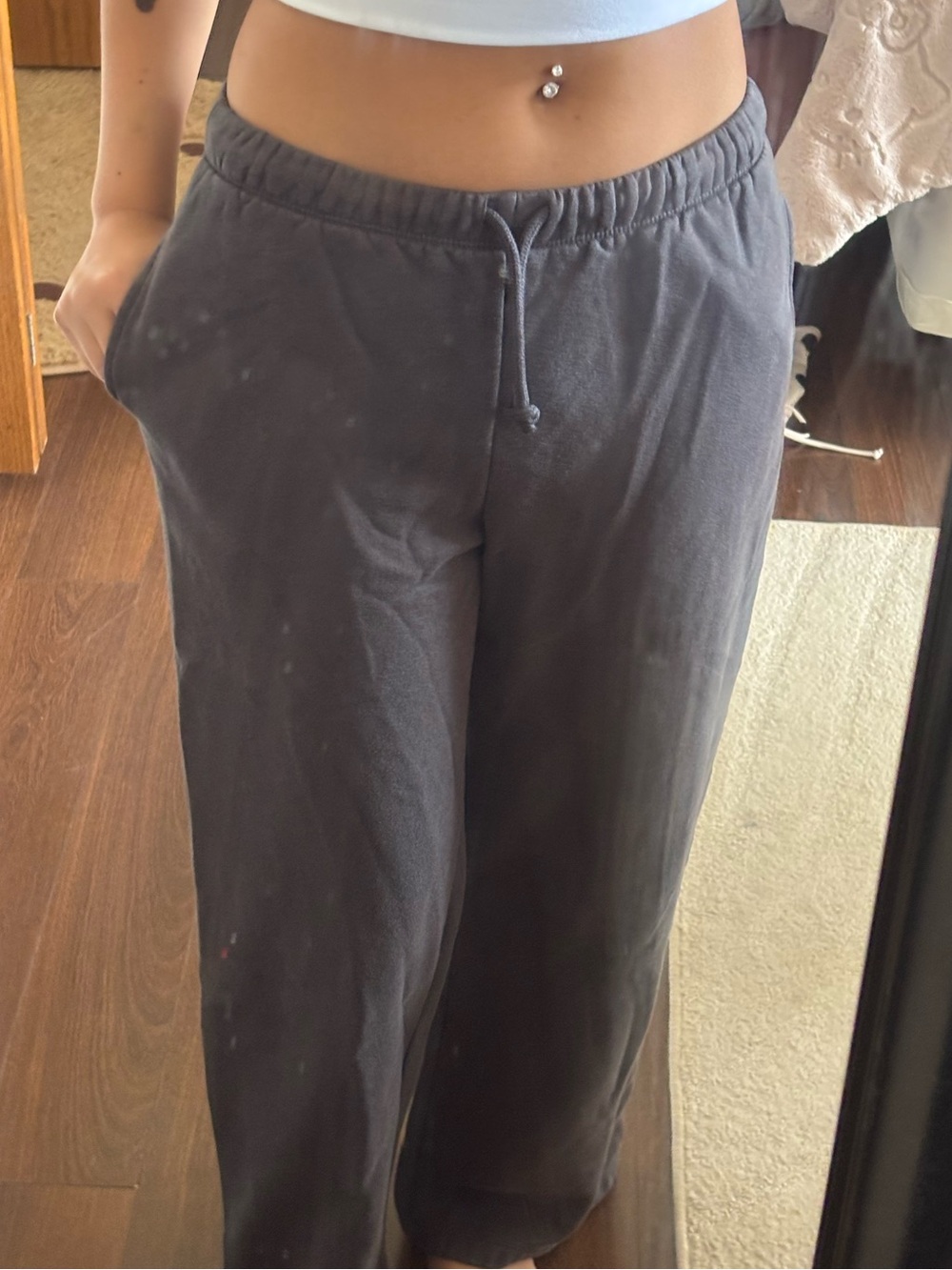 Divided Charcoal Drawstring Joggers